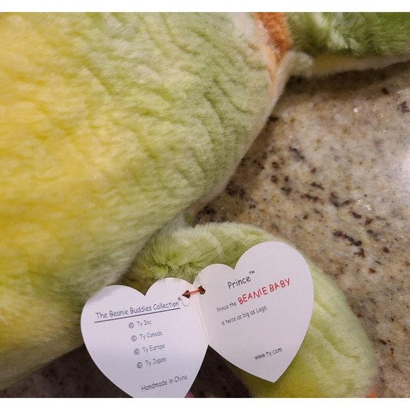 TY Beanie Buddies 2000 Prince the Frog 13" Orange Green - Picture 5 of 11